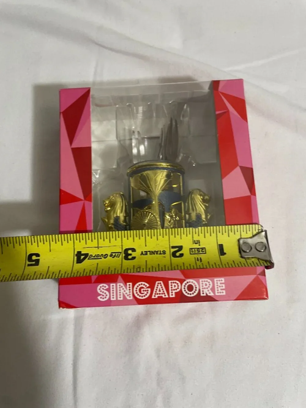Singapore Merlion Fruit Pick Holder 6 Cocktail Forks Boxed Souvenir Set
